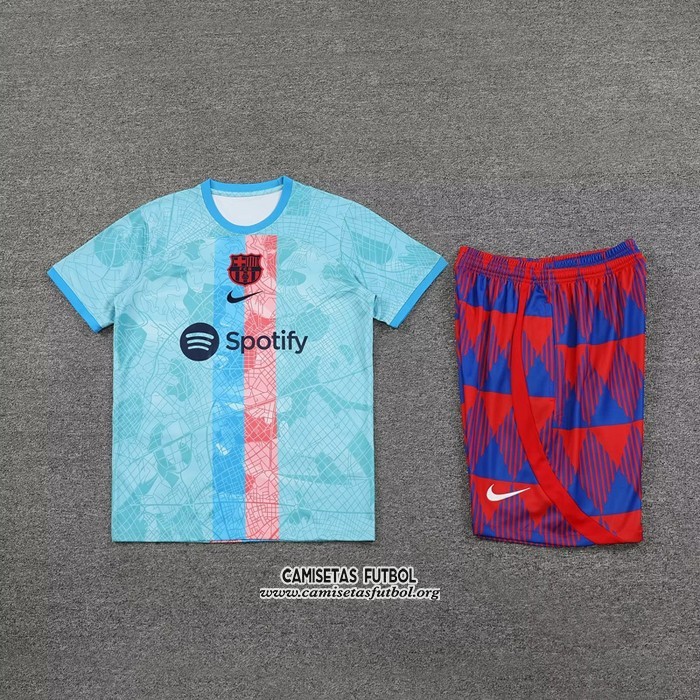 Chandal del Barcelona Manga Corta 202023/2024 Azul - Pantalon Corto